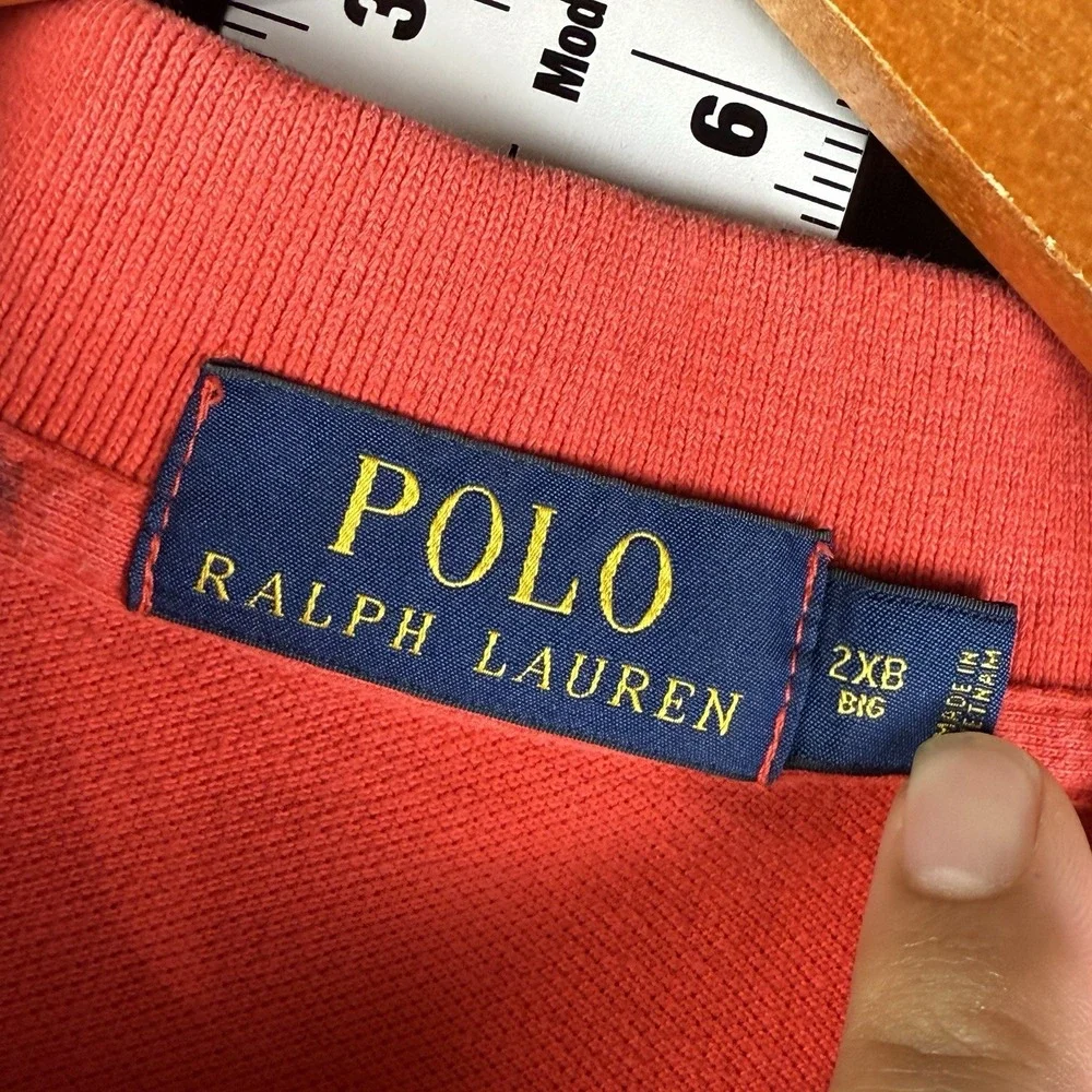 Polo Ralph Lauren Polo Shirt Short‎ Sleeve Classic Fit Logo Pony Red Mens 2XB